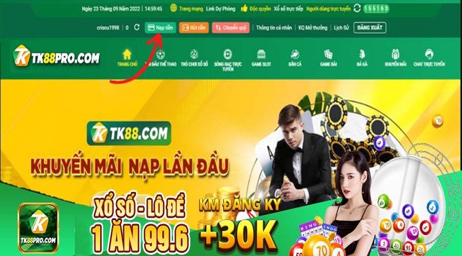 nạp tiền tk88